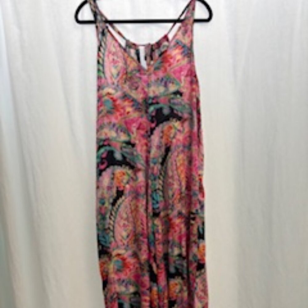 Multi-Colored Floral V-Neck Romper, Size Small